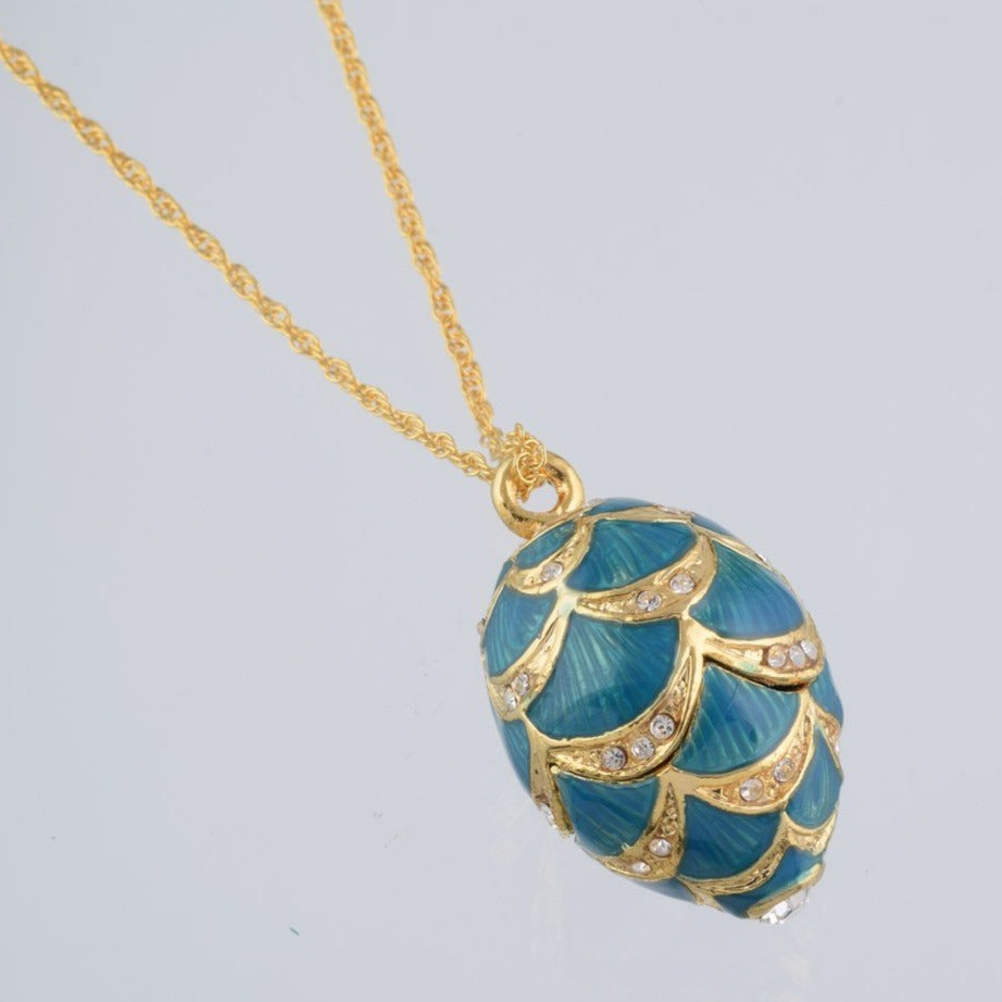 Keren Kopal Gold & Light Blue Egg Pendant Necklace