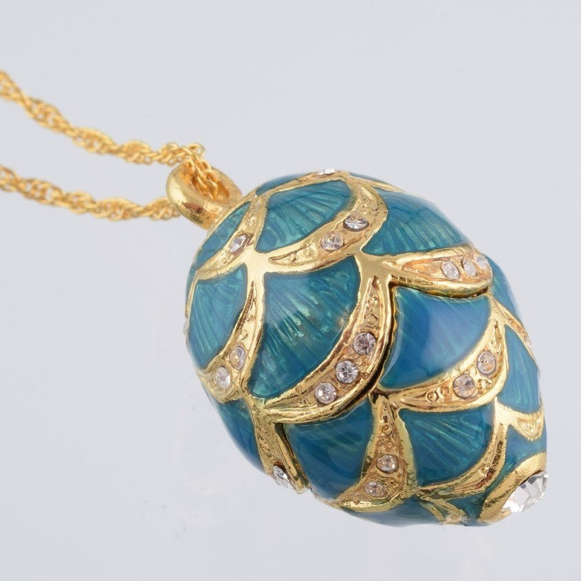 Keren Kopal Gold & Light Blue Egg Pendant Necklace