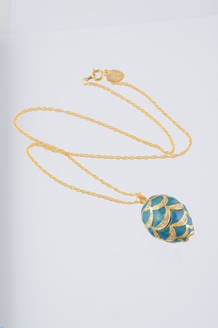 Keren Kopal Gold & Light Blue Egg Pendant Necklace