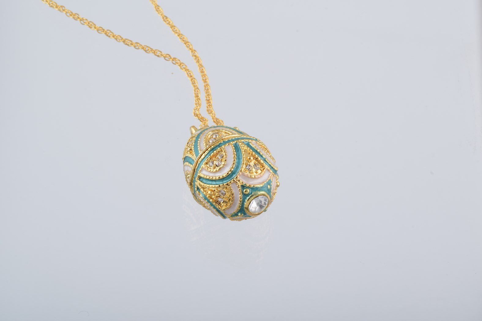 Keren Kopal Gold & Light Blue Egg Pendant Necklace