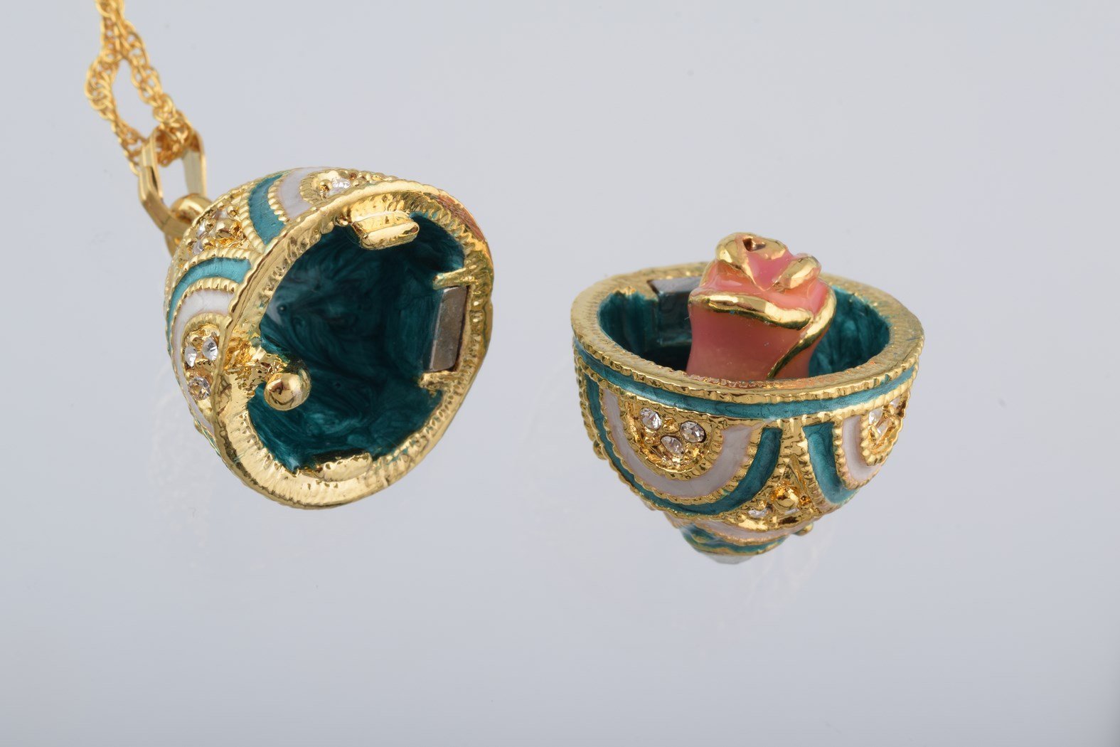 Keren Kopal Gold & Light Blue Egg Pendant Necklace