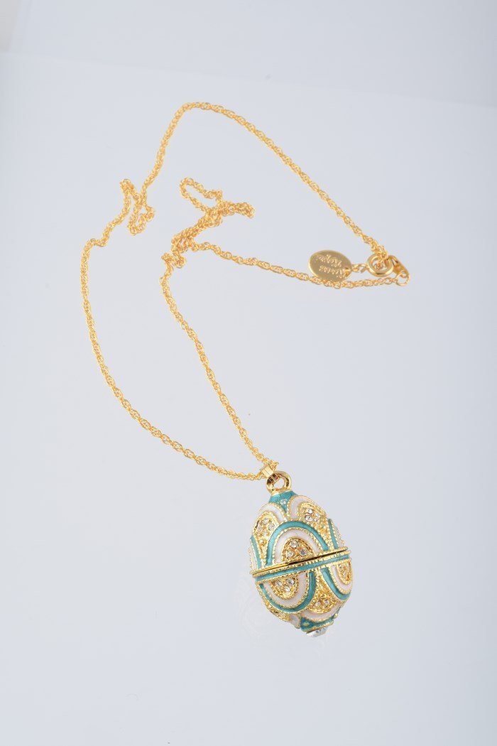 Keren Kopal Gold & Light Blue Egg Pendant Necklace