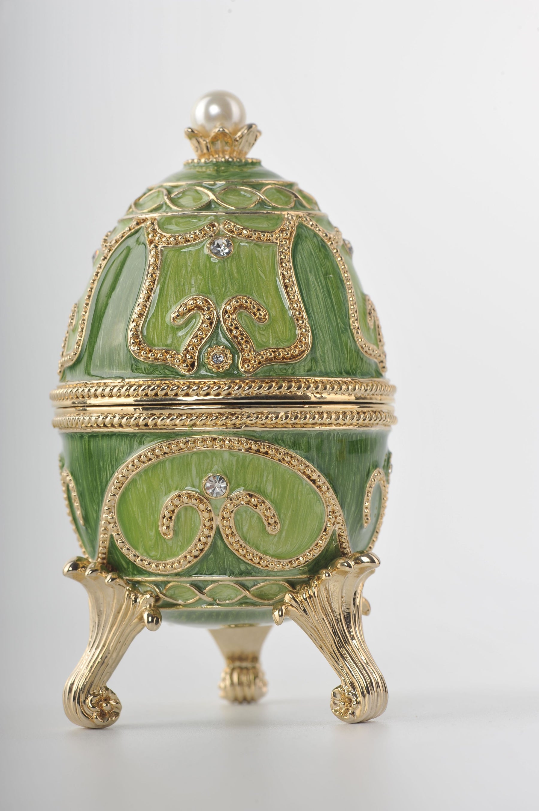 Keren Kopal Green Faberge Egg with Animals Inside