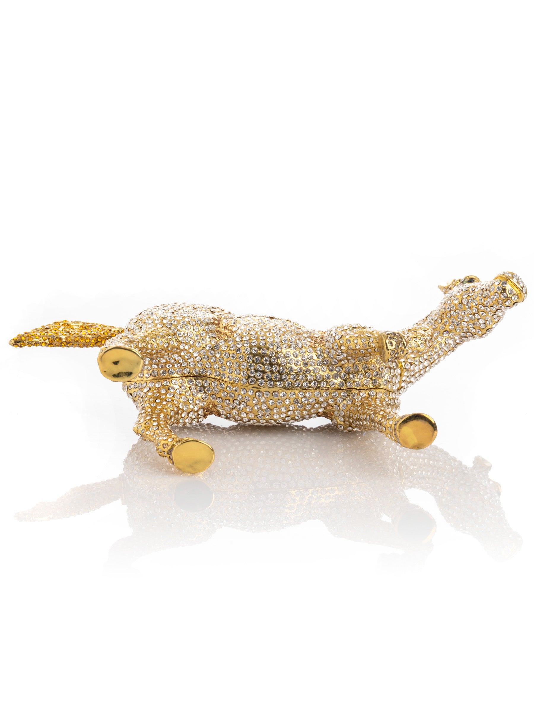Keren Kopal Large Golden Horse Decorated with White Crystals