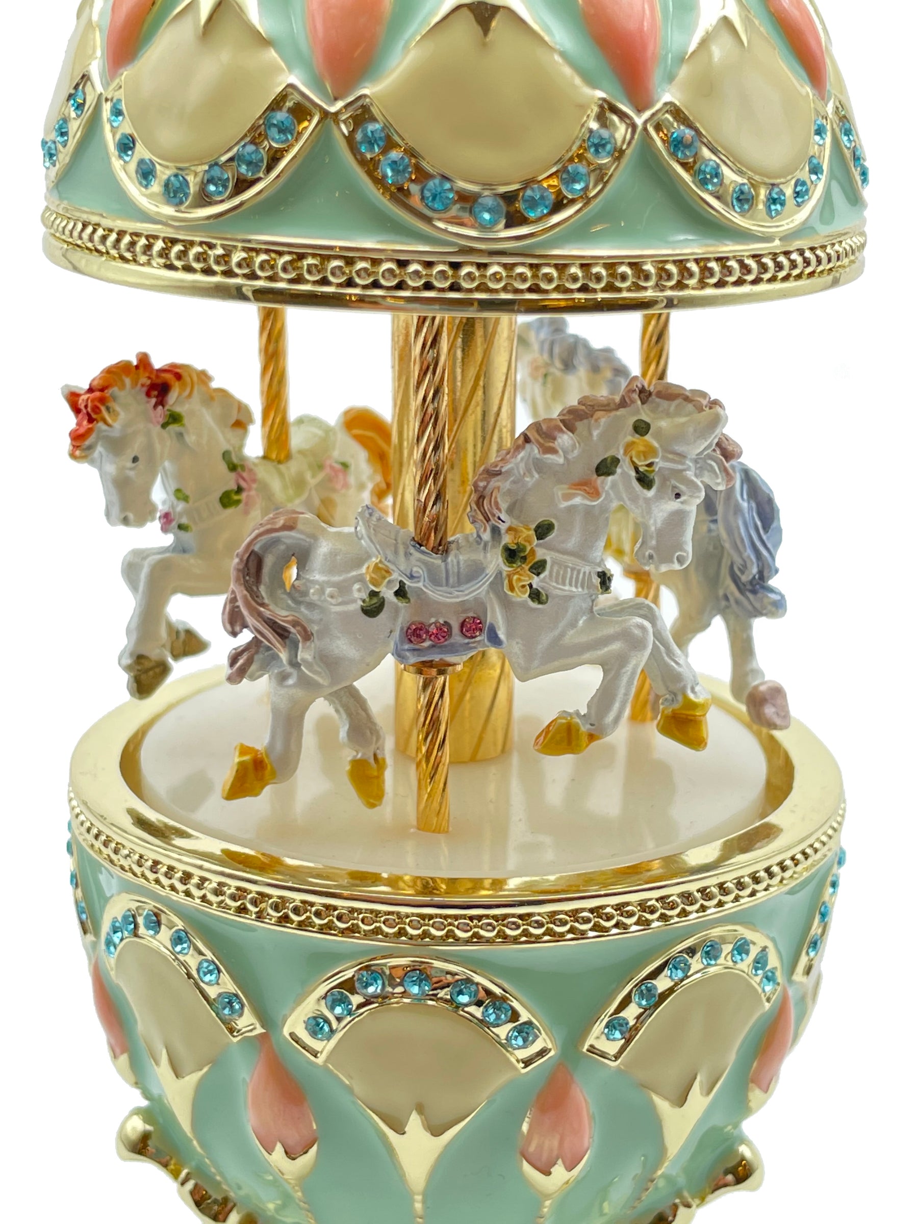 Keren Kopal Green Musical Carousel with Royal Horses