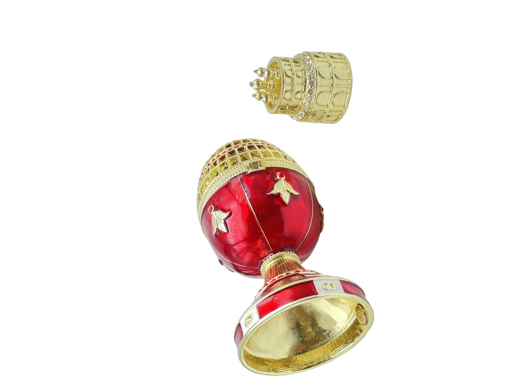 Keren Kopal Blue Faberge Egg with Blue Rose Inside