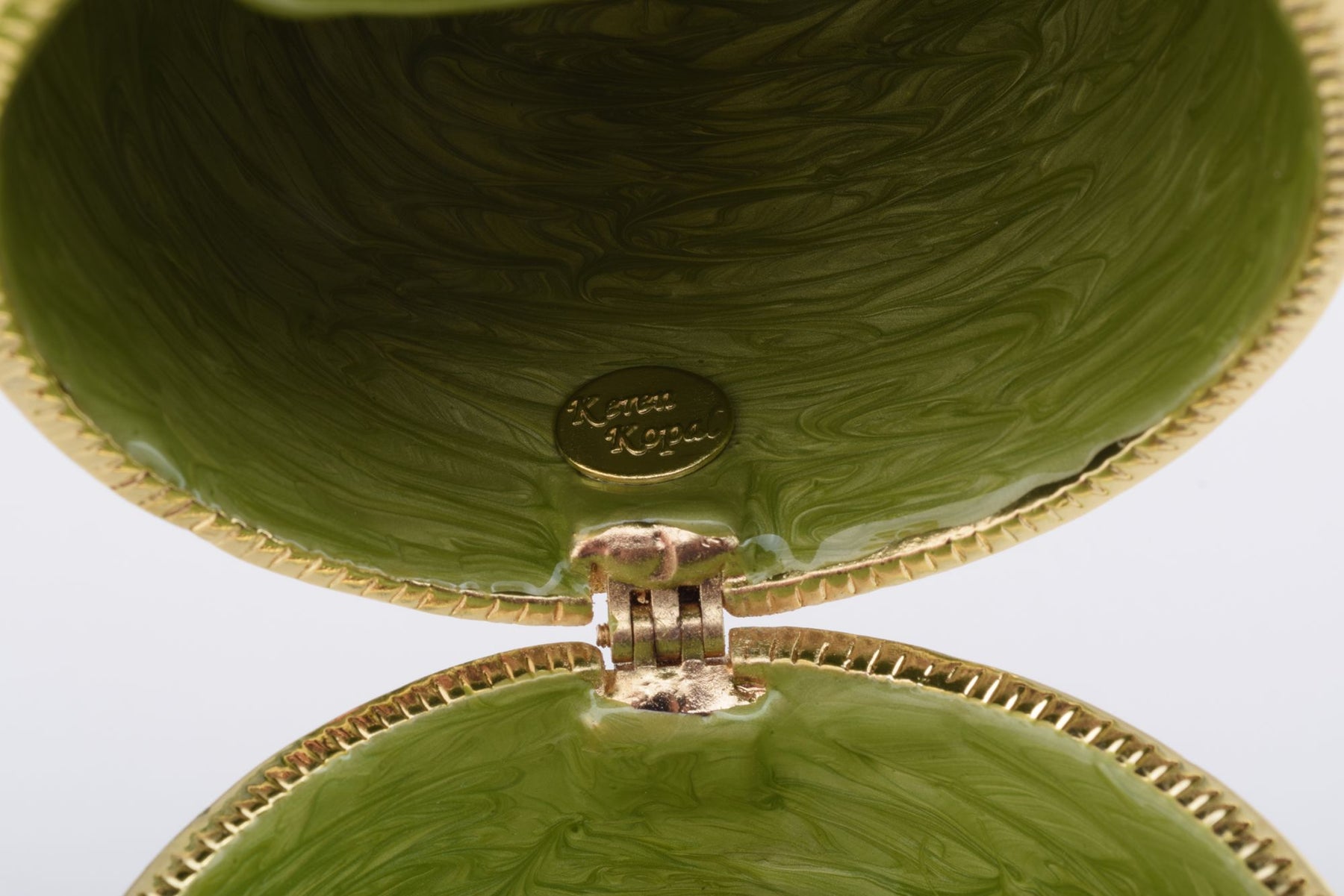 Keren Kopal Bird Nest Faberge Style Egg with a Perl on Top