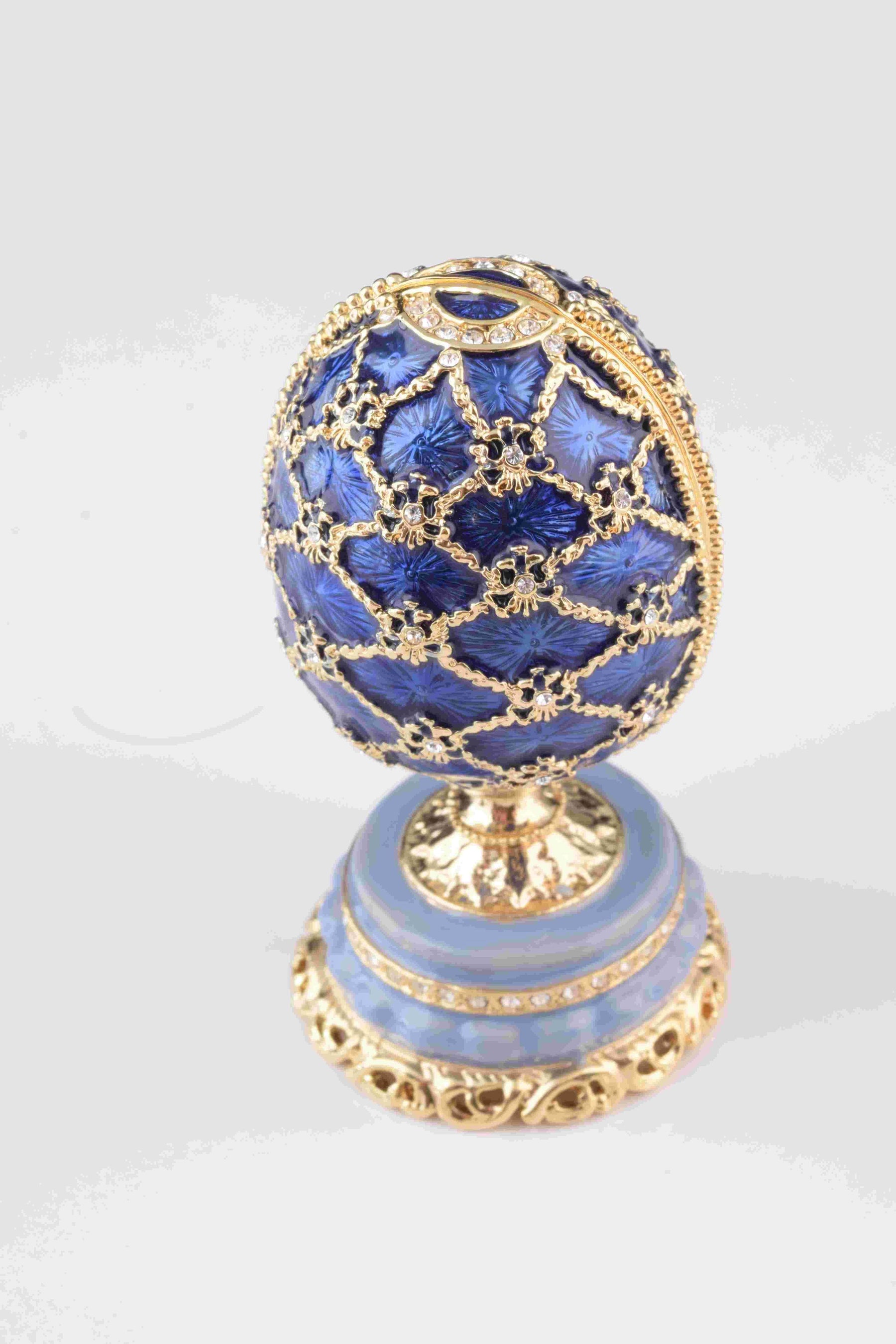 Keren Kopal Blue Faberge Egg with Castle Inside