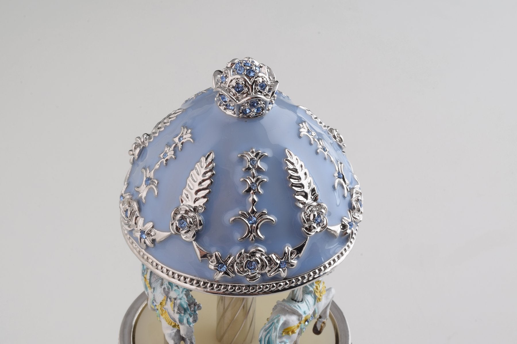 Keren Kopal Light Blue Musical Carousel Faberge Egg