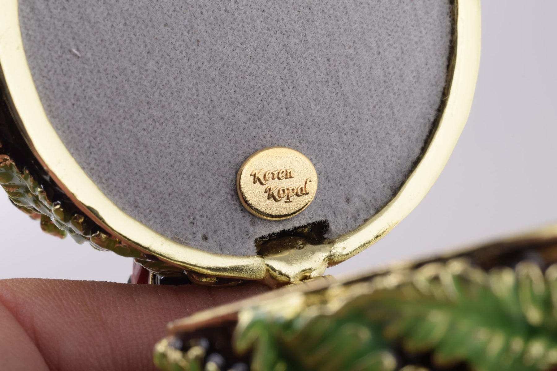 Keren Kopal Green Music Playing Faberge Egg with Ladybird Beetles Ladybugs