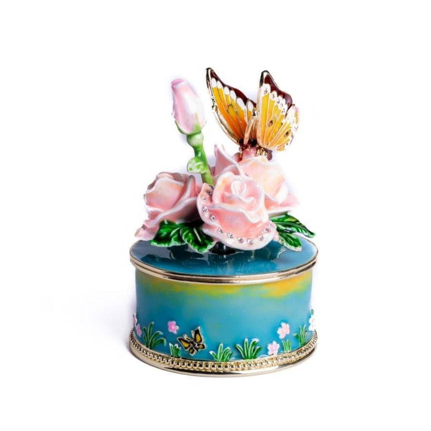 Keren Kopal Pink Roses with Butterfly Music Box