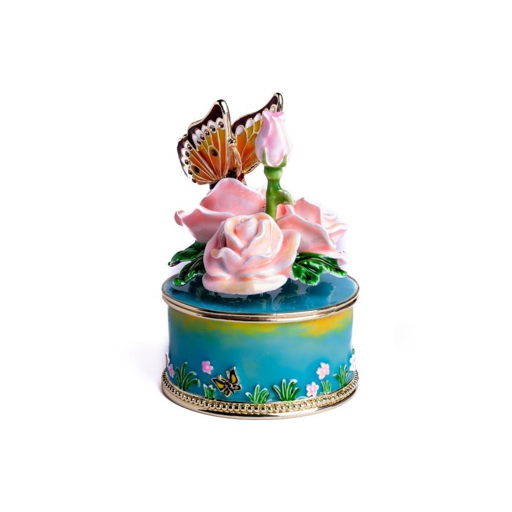 Keren Kopal Pink Roses with Butterfly Music Box