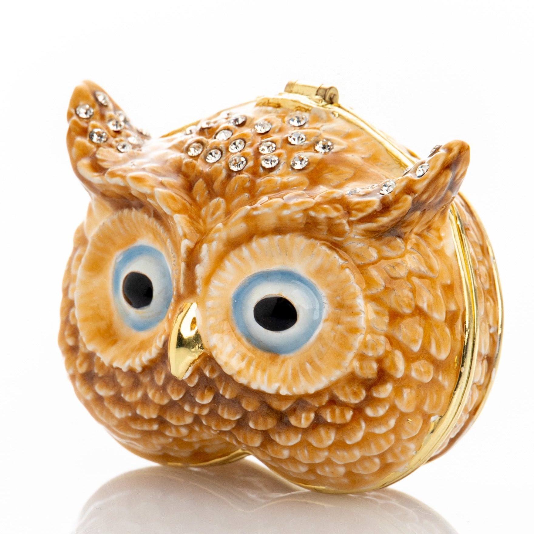 Keren Kopal Brown Owl face trinket box