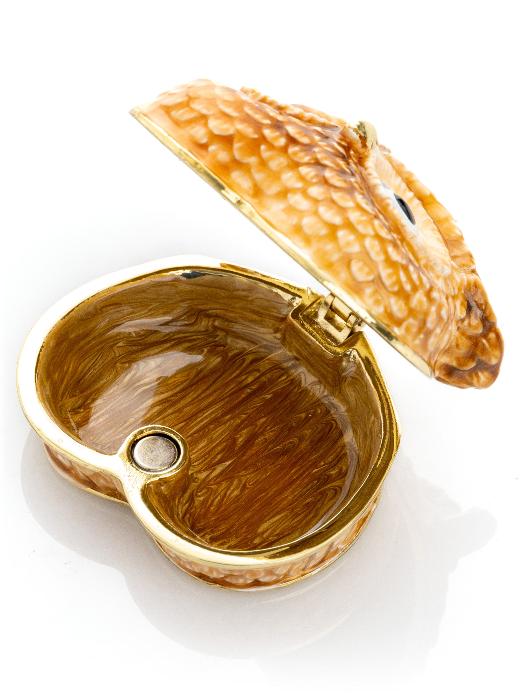 Keren Kopal Brown Owl face trinket box