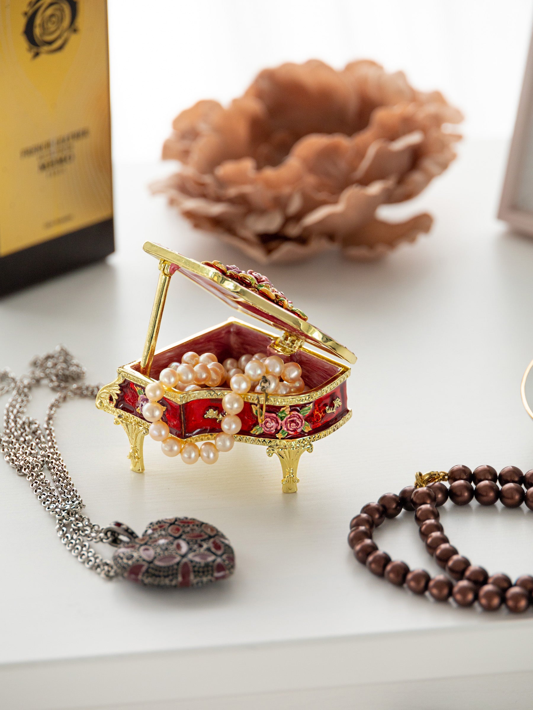 Keren Kopal Red Piano Trinket Box