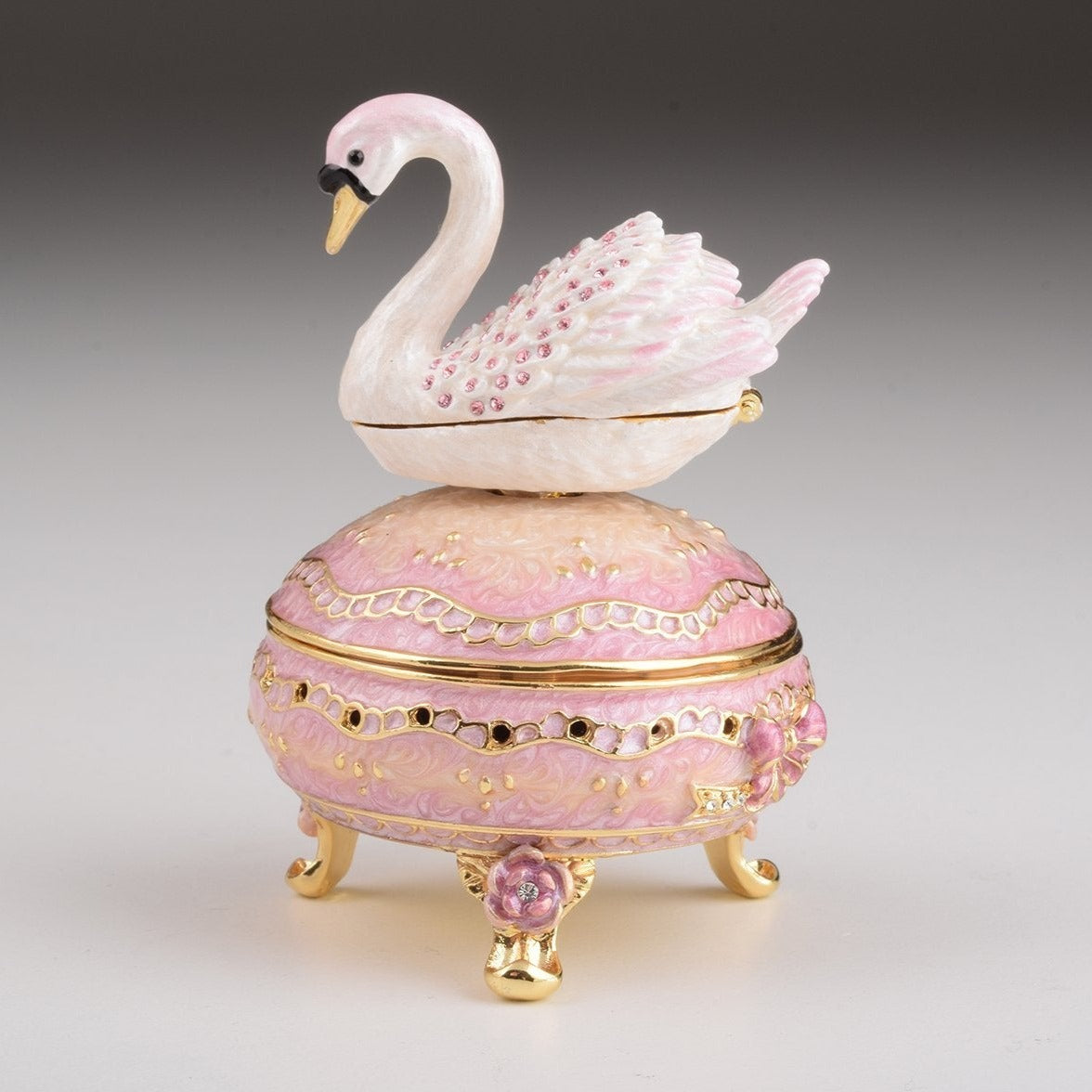 Keren Kopal Pink Faberge Egg with Swan