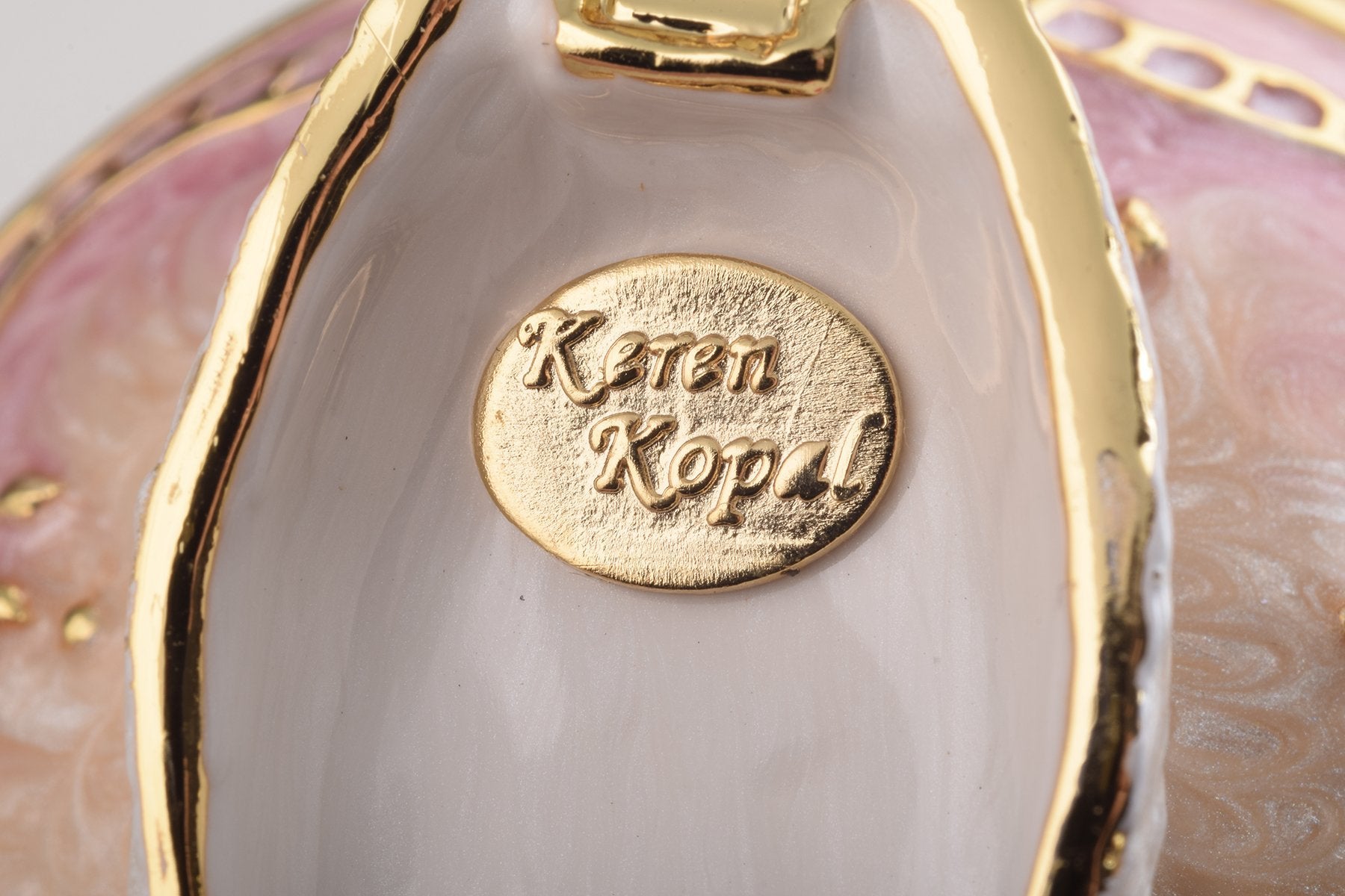 Keren Kopal Pink Faberge Egg with Swan