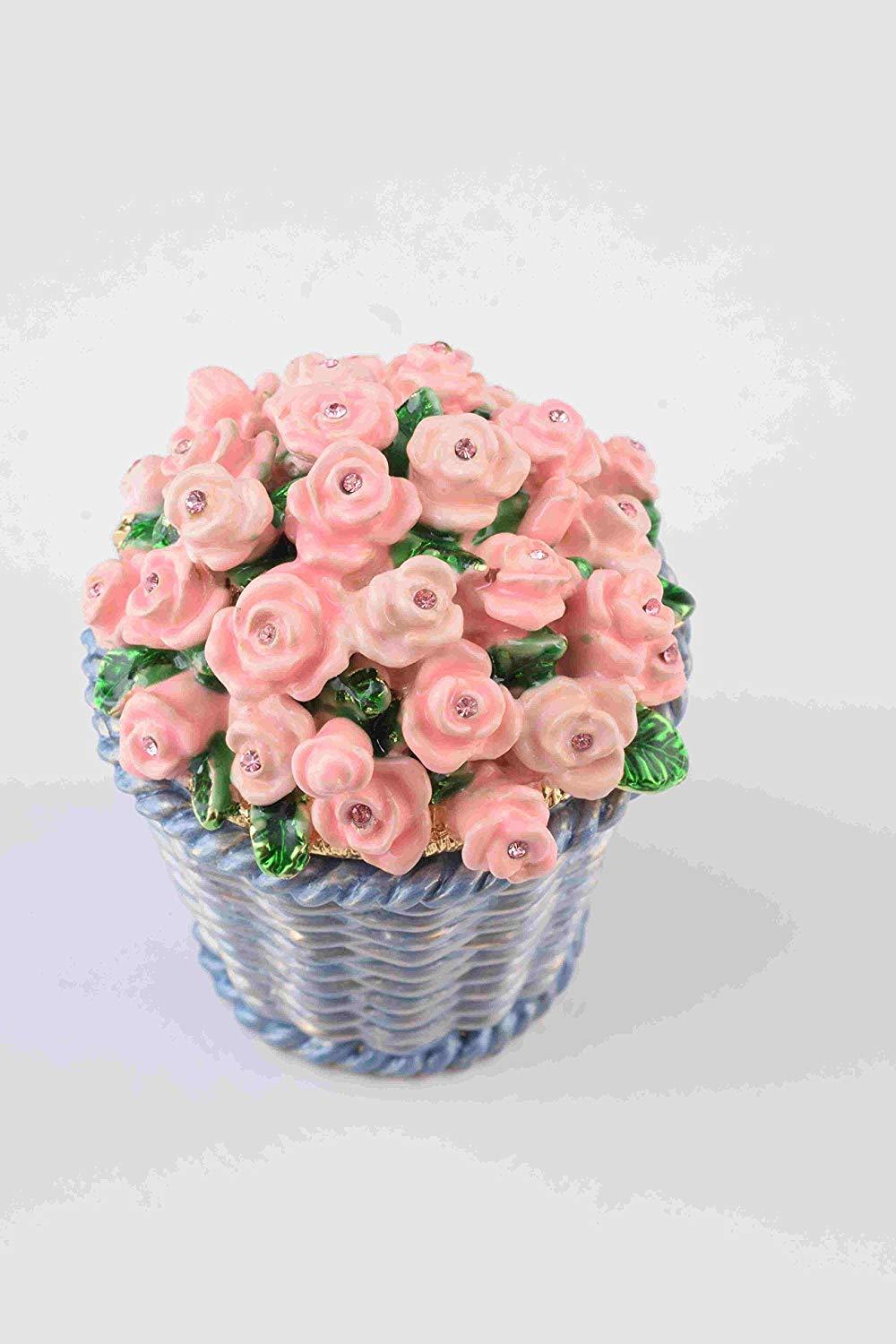 Keren Kopal Pink Flowers in Basket