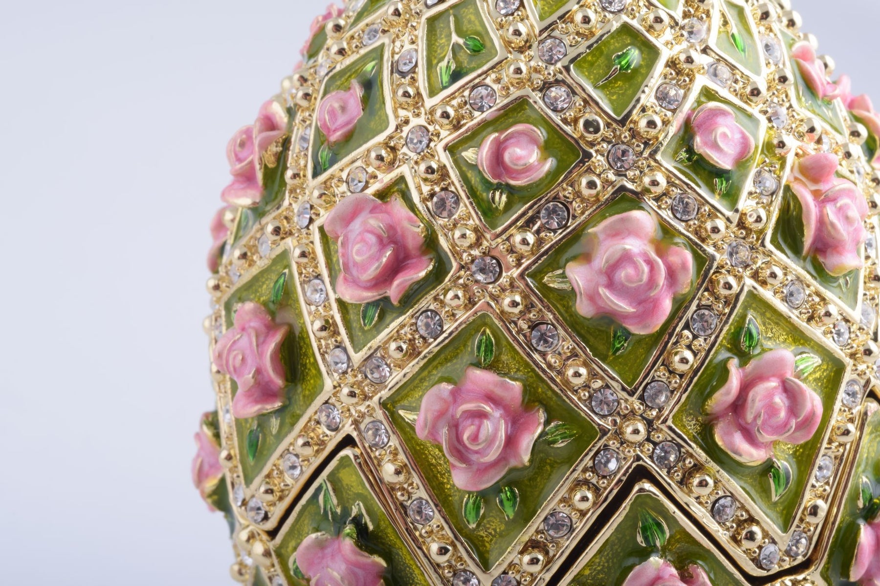 Keren Kopal Pink Roses Faberge Style Egg