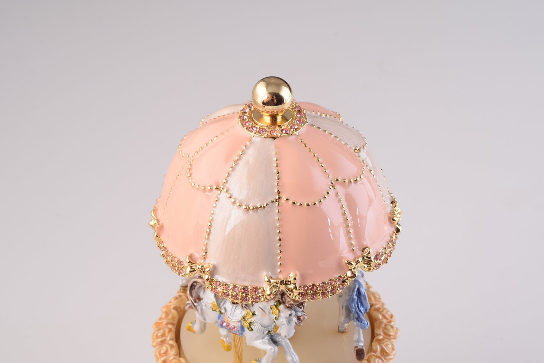 Keren Kopal Pink Wind up Carousel Faberge Egg