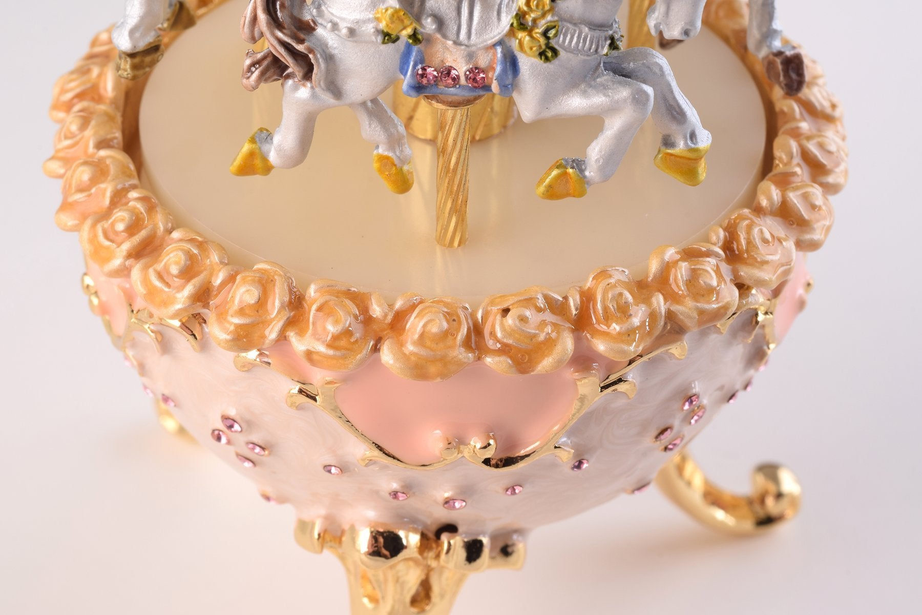 Keren Kopal Pink Wind up Carousel Faberge Egg