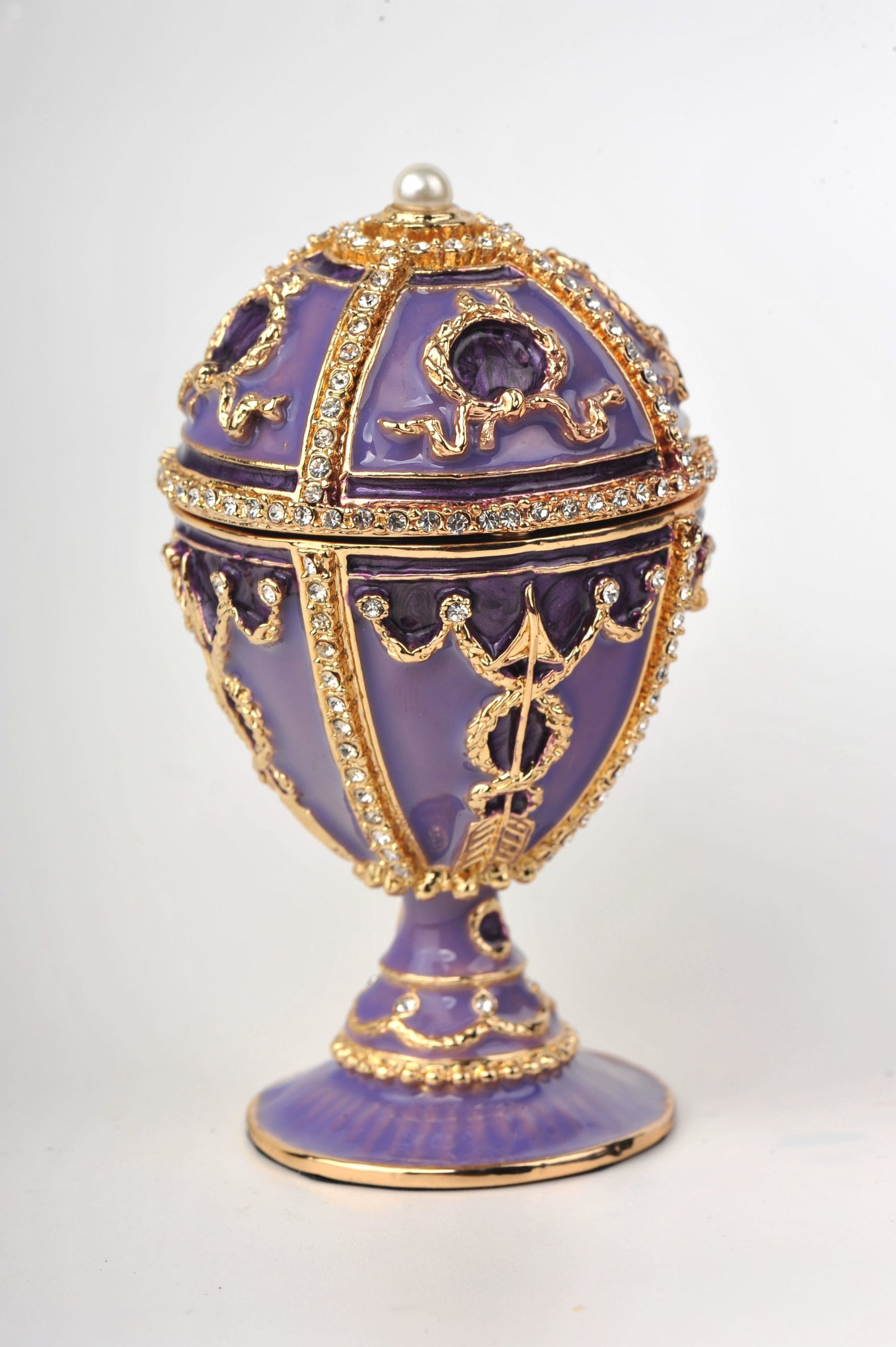 Keren Kopal Purple Faberge Egg with Pearl on top
