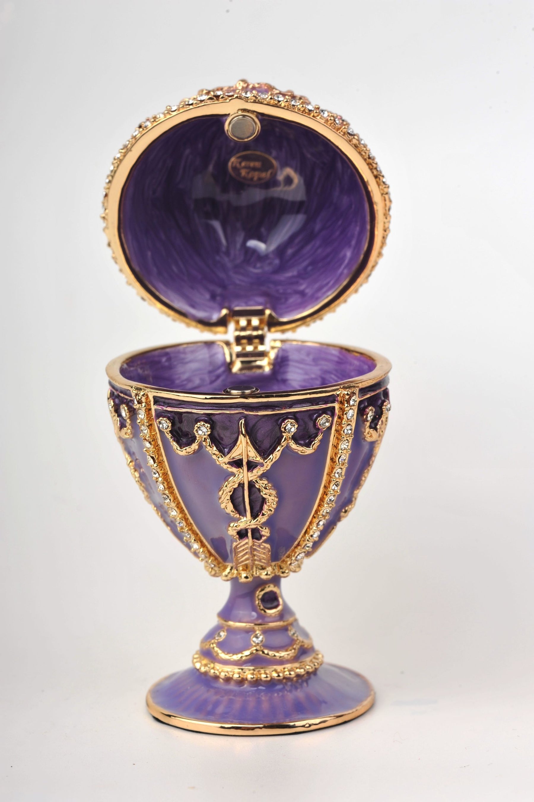 Keren Kopal Purple Faberge Egg with Pearl on top