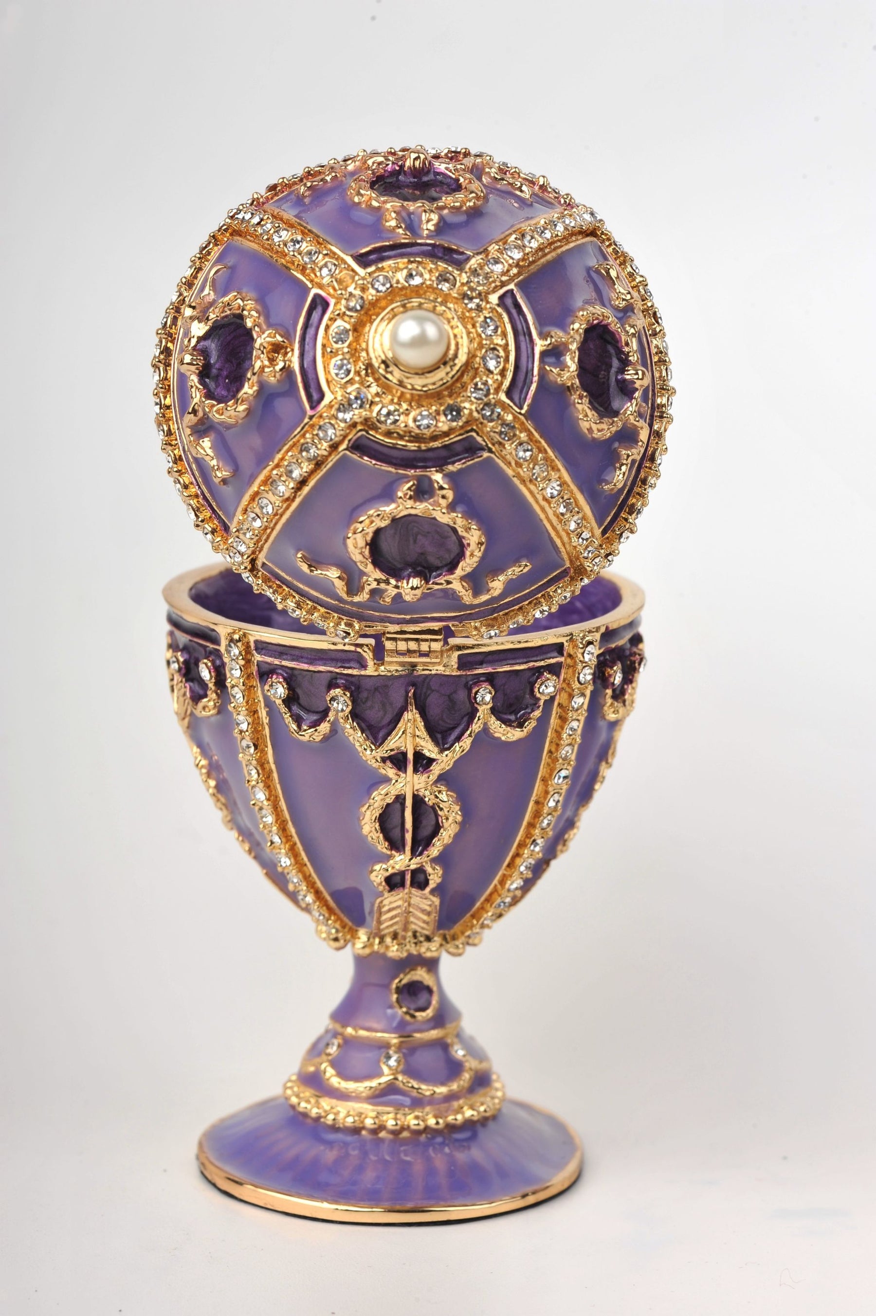 Keren Kopal Purple Faberge Egg with Pearl on top