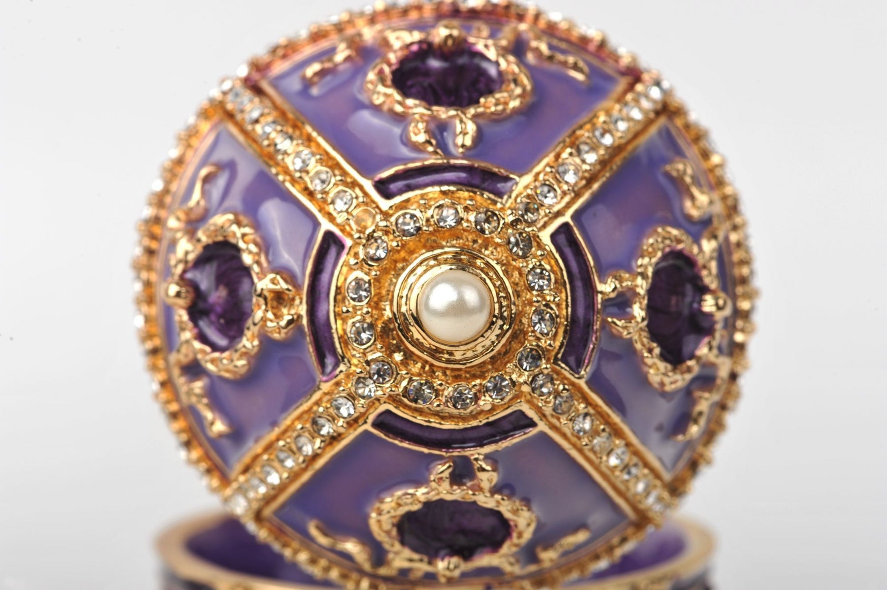 Keren Kopal Purple Faberge Egg with Pearl on top