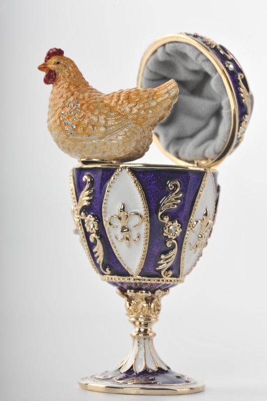 Keren Kopal Purple Faberge Egg with chicken