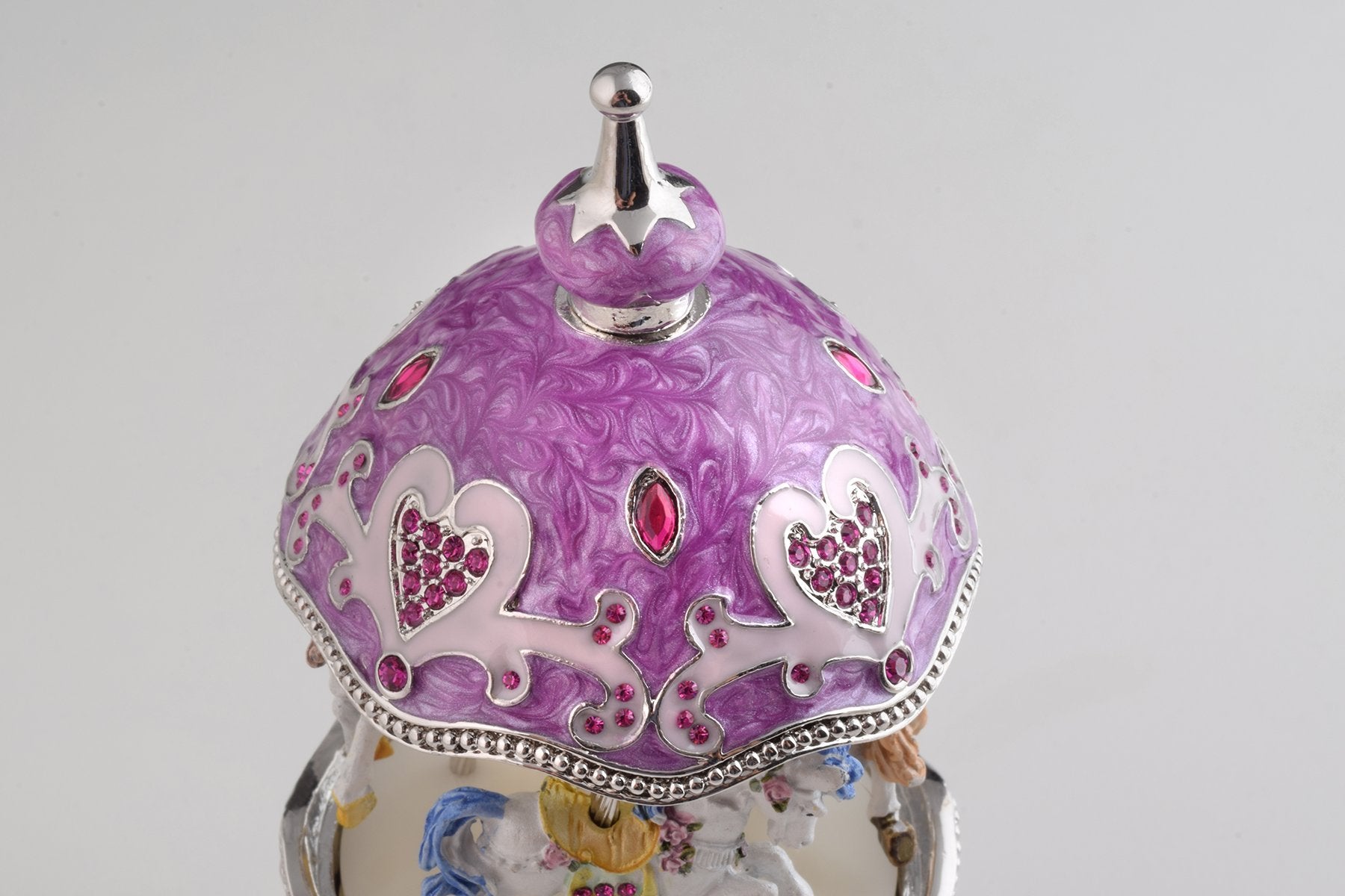 Keren Kopal Purple Wind up Musical Carousel Faberge Egg