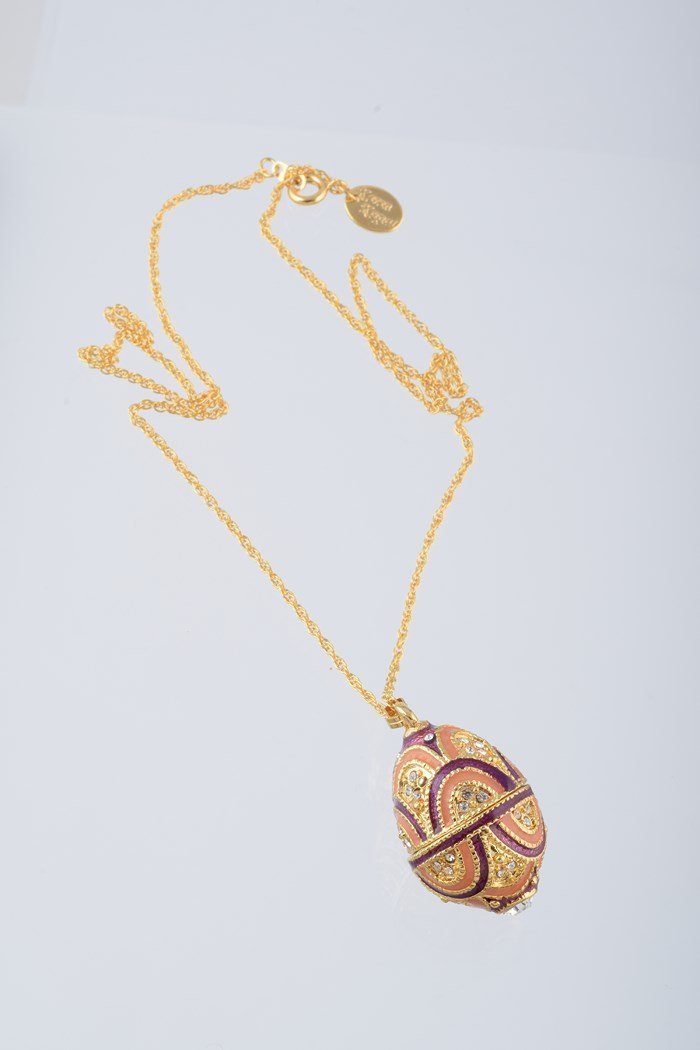 Keren Kopal Purple & Peach Egg Pendant Necklace