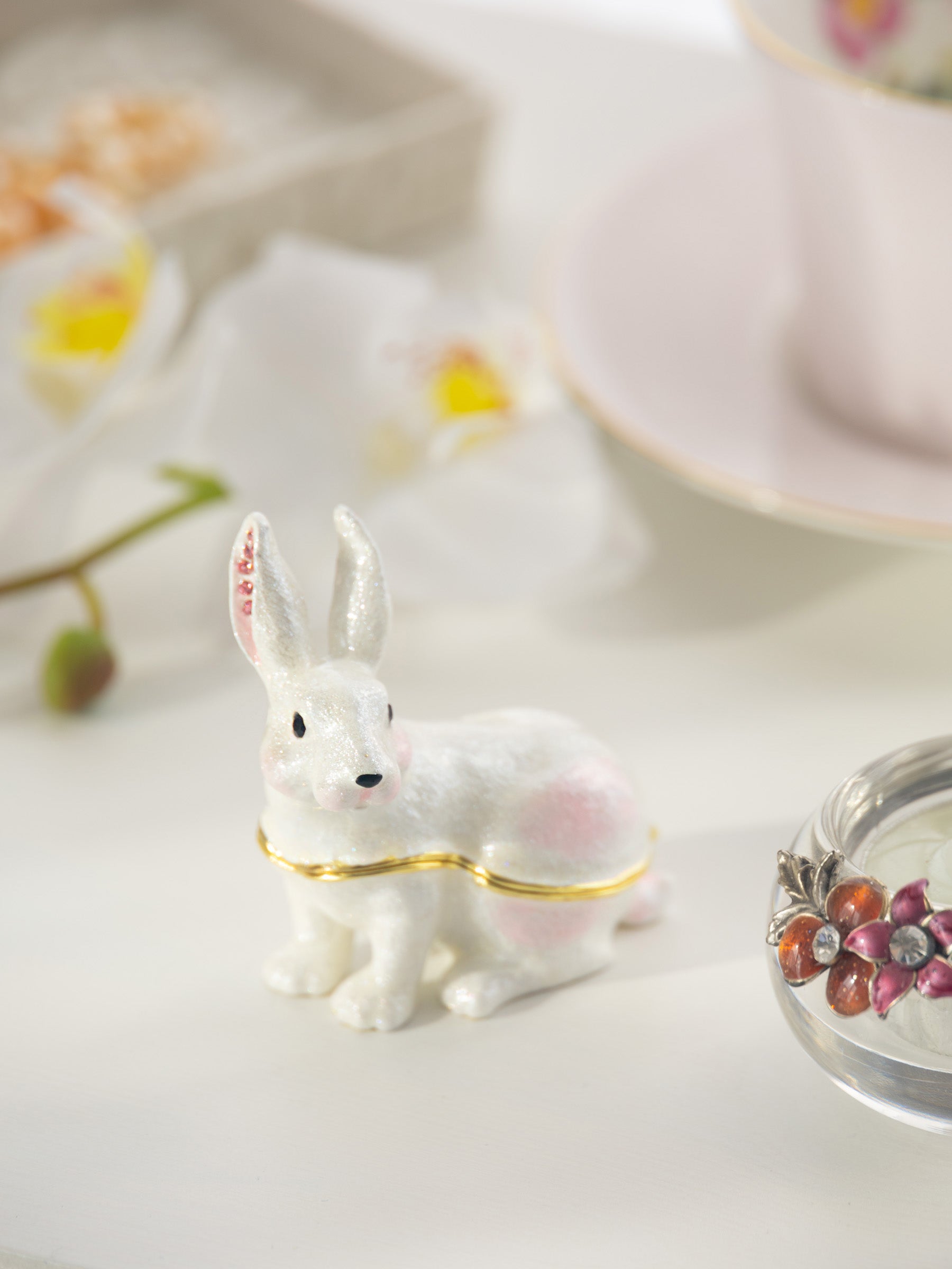 Keren Kopal White Bunny Trinket Box