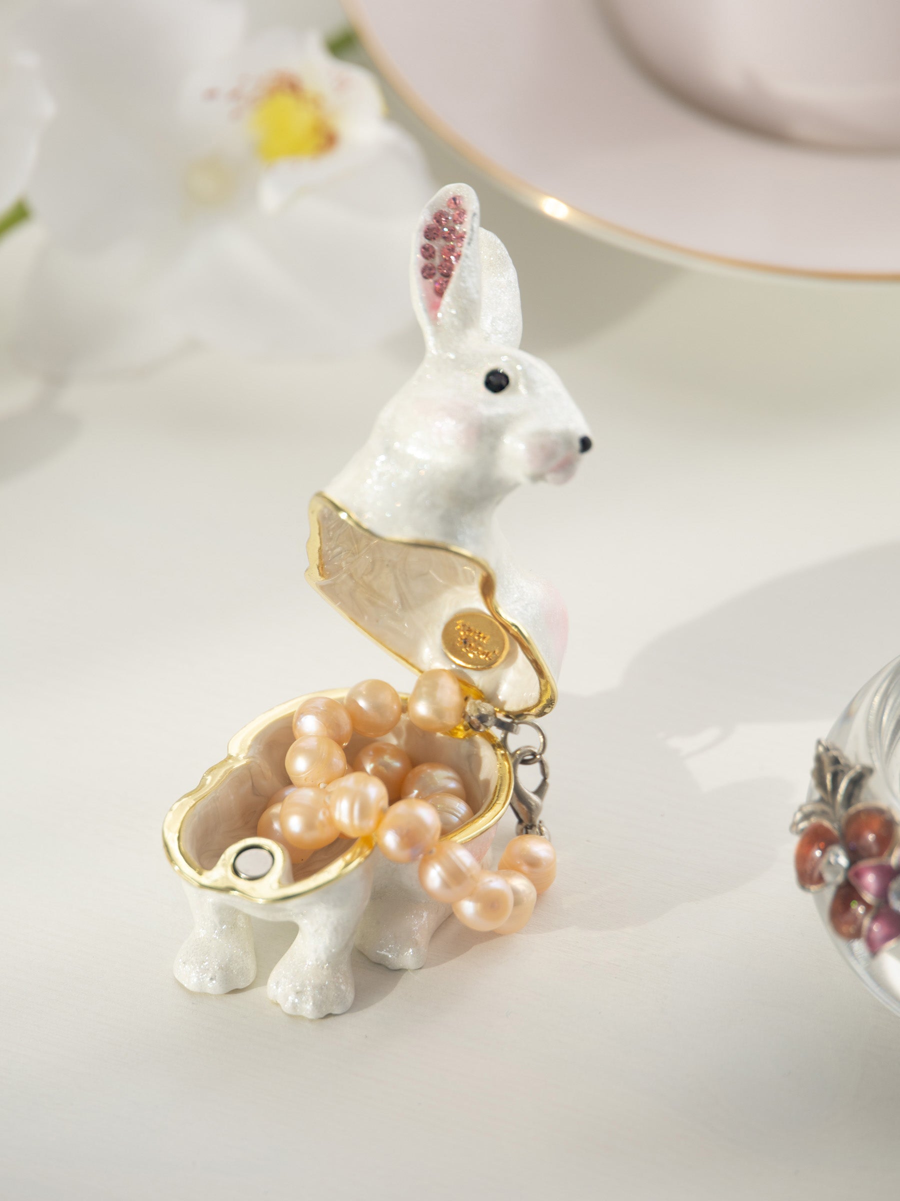 Keren Kopal White Bunny Trinket Box