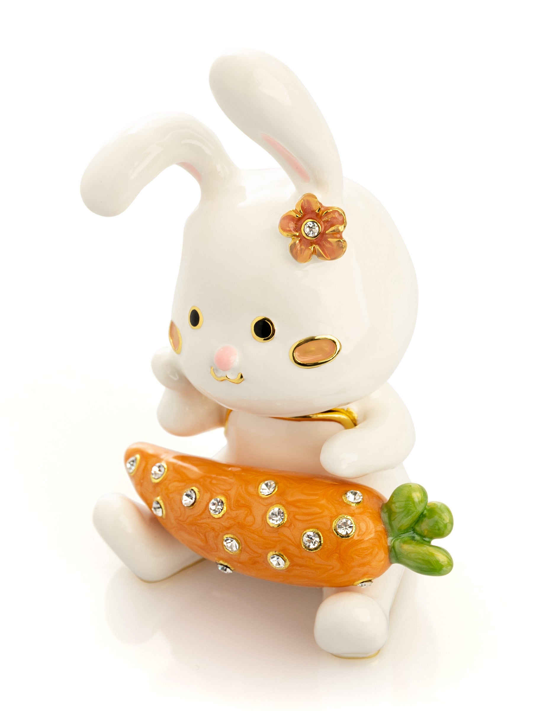 Keren Kopal Bunny with Carrot Trinket Box