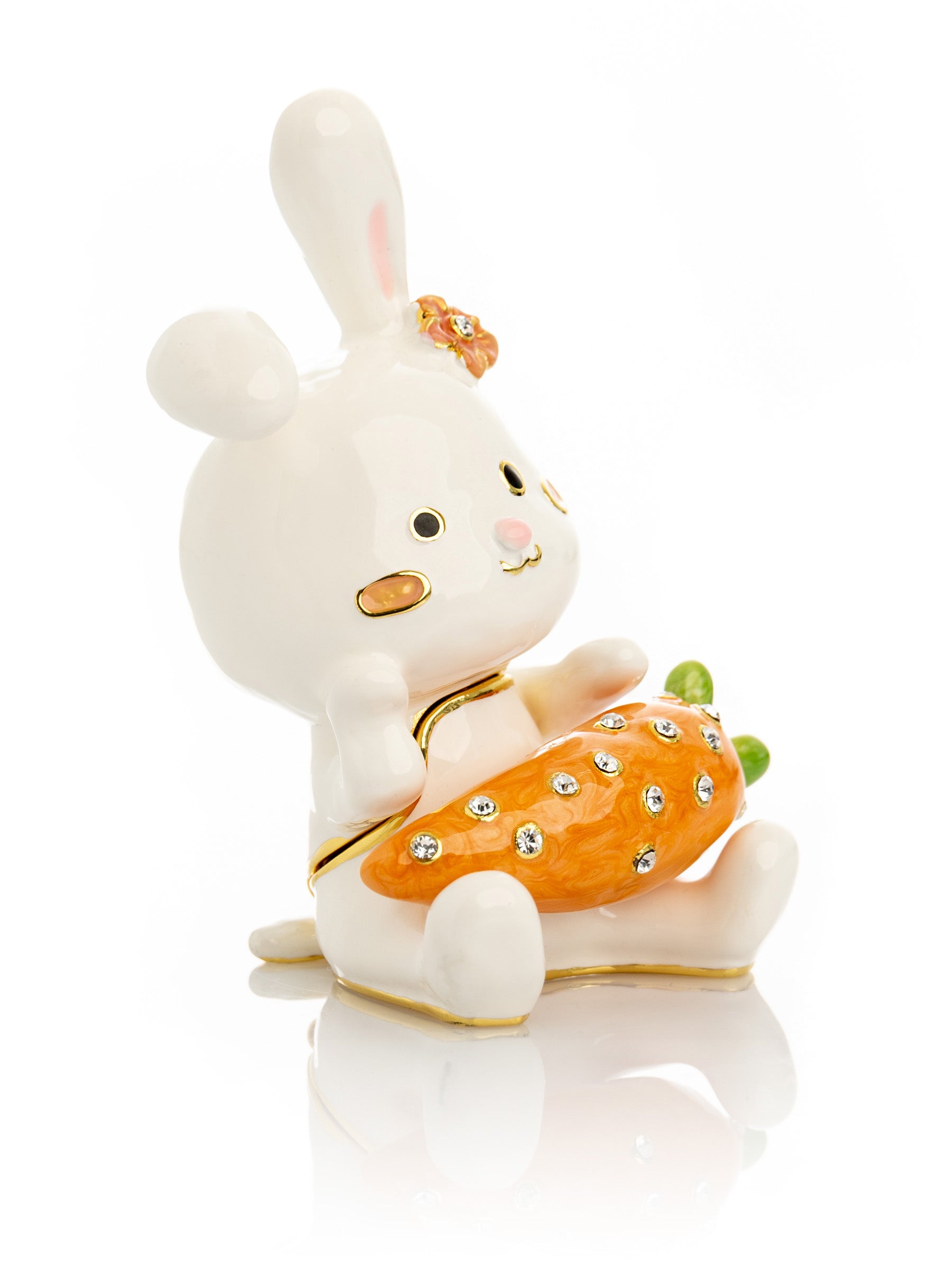 Keren Kopal Bunny with Carrot Trinket Box