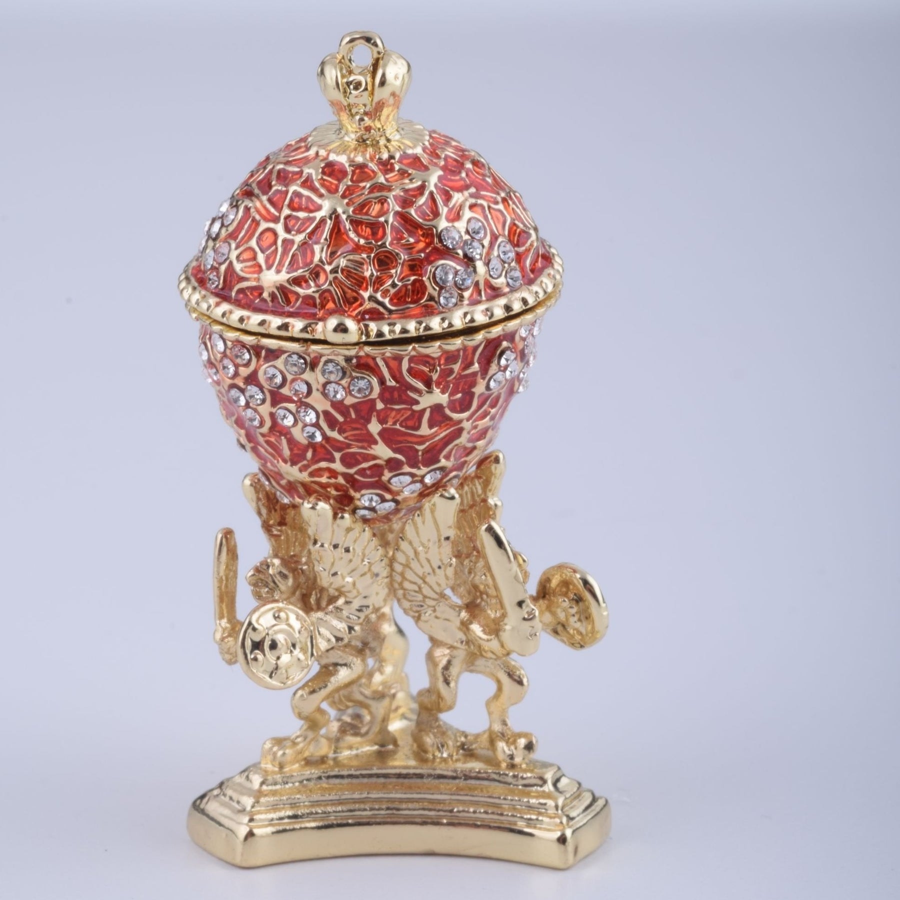 Keren Kopal Red Faberge Egg with a Golden Frog Inside