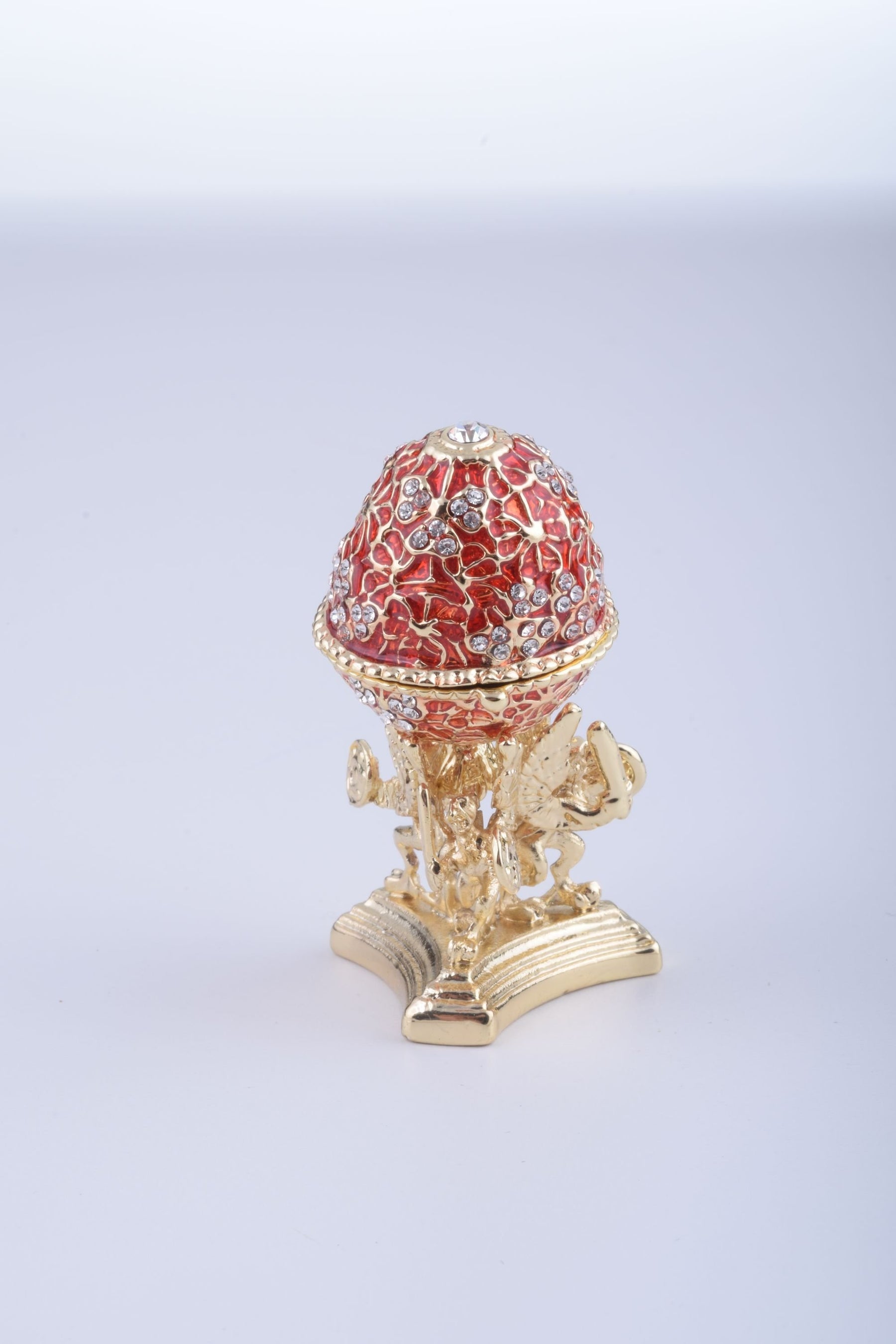 Keren Kopal Red Faberge Egg with a Golden Frog Inside