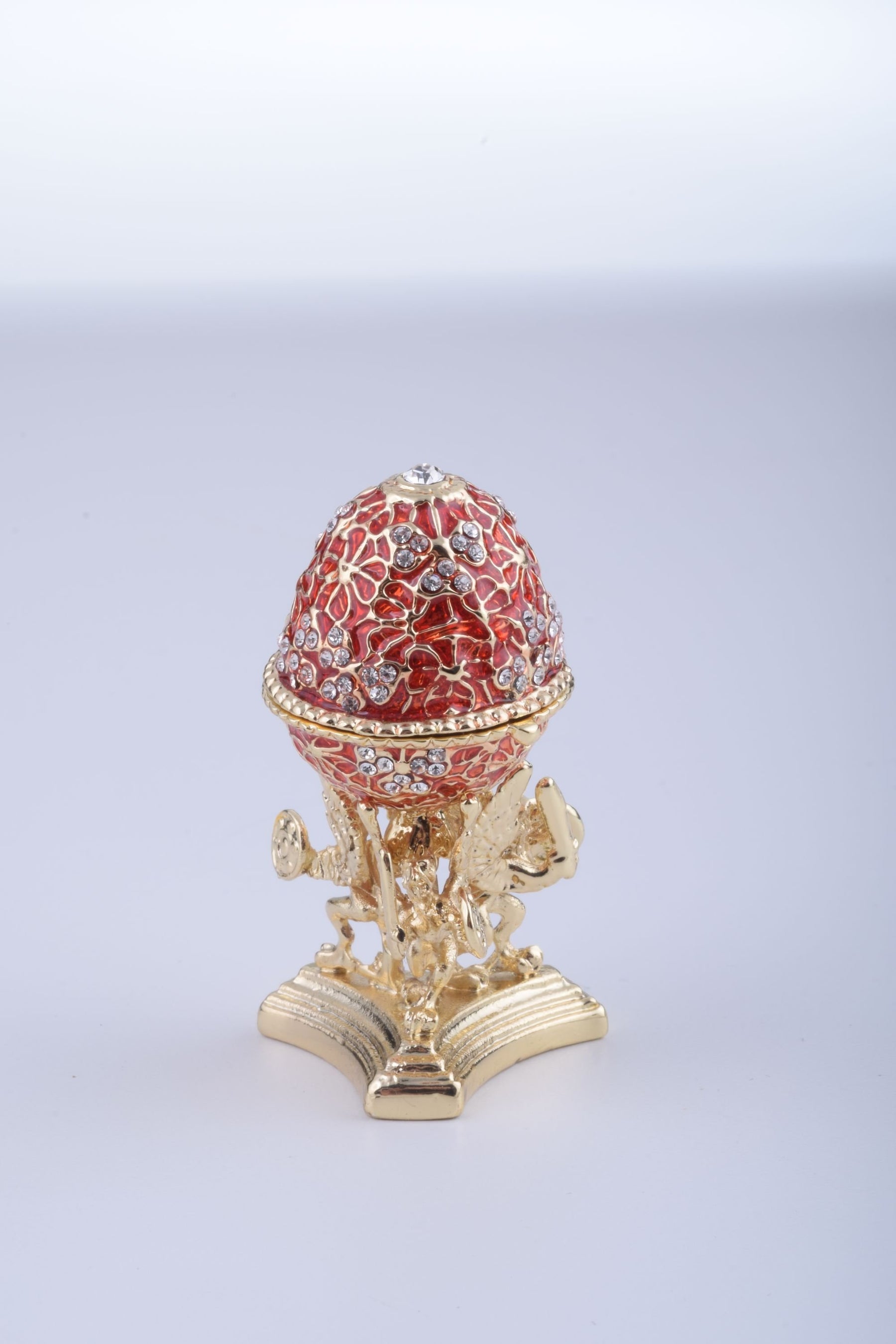 Keren Kopal Red Faberge Egg with a Golden Frog Inside