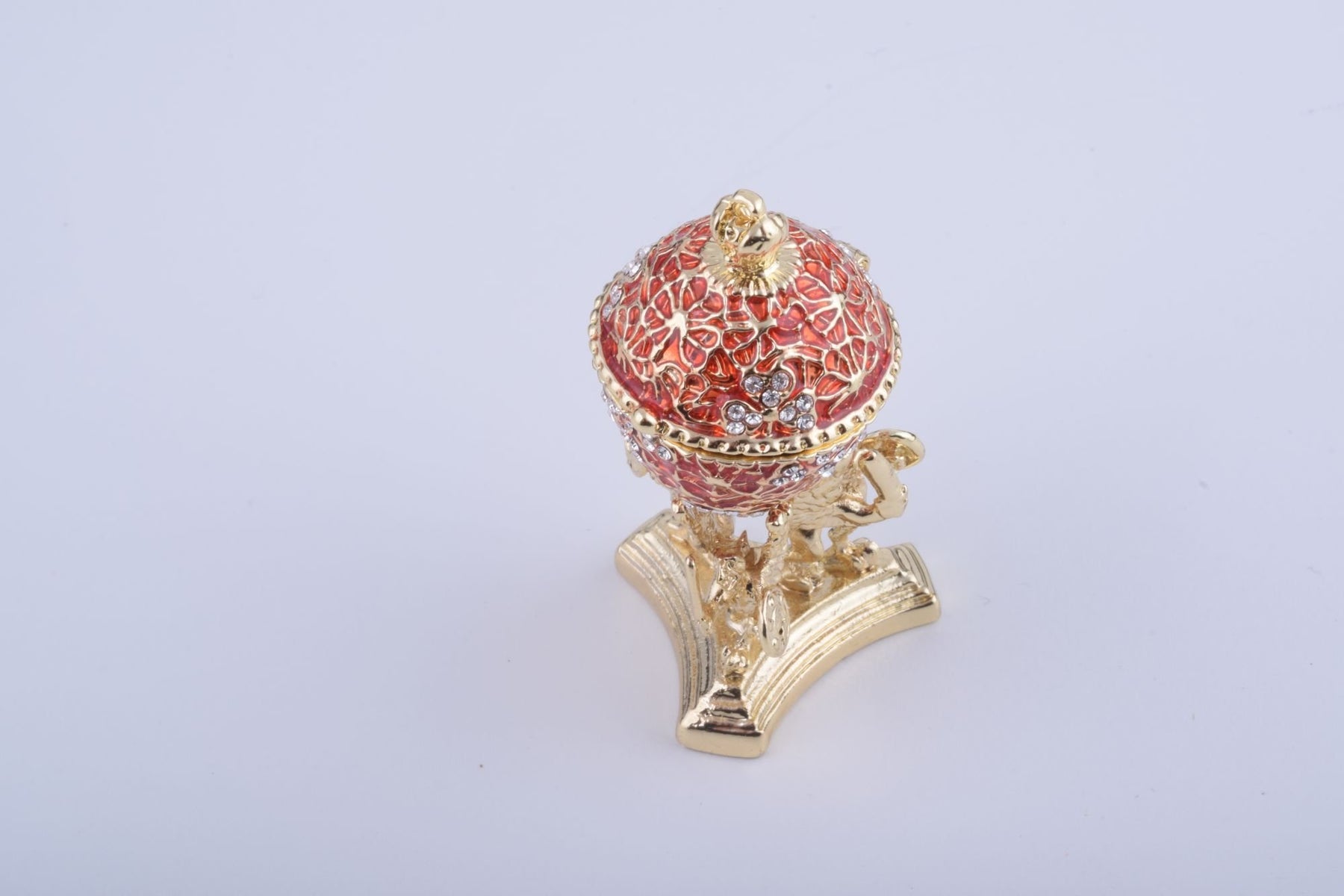 Keren Kopal Red Faberge Egg with a Golden Frog Inside