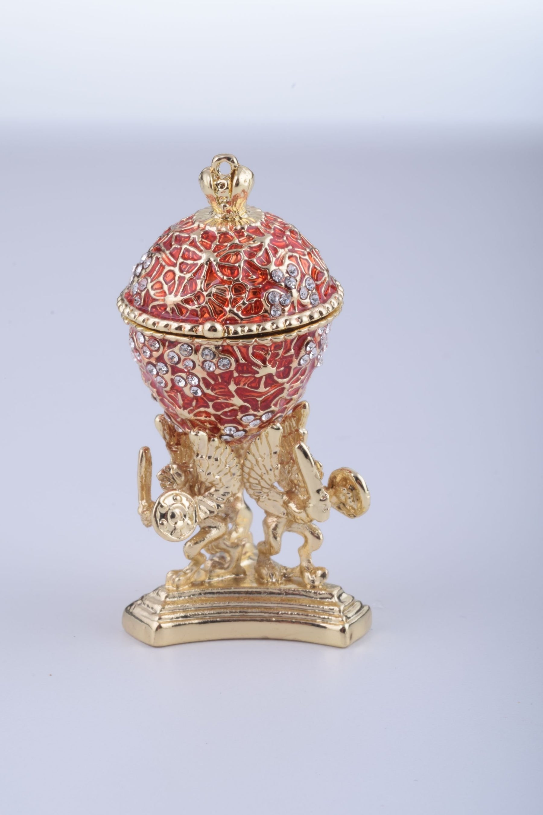 Keren Kopal Red Faberge Egg with a Golden Frog Inside