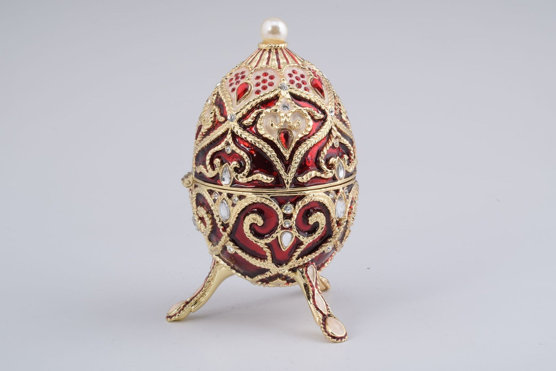 Keren Kopal Red Faberge Style Music Playing Egg