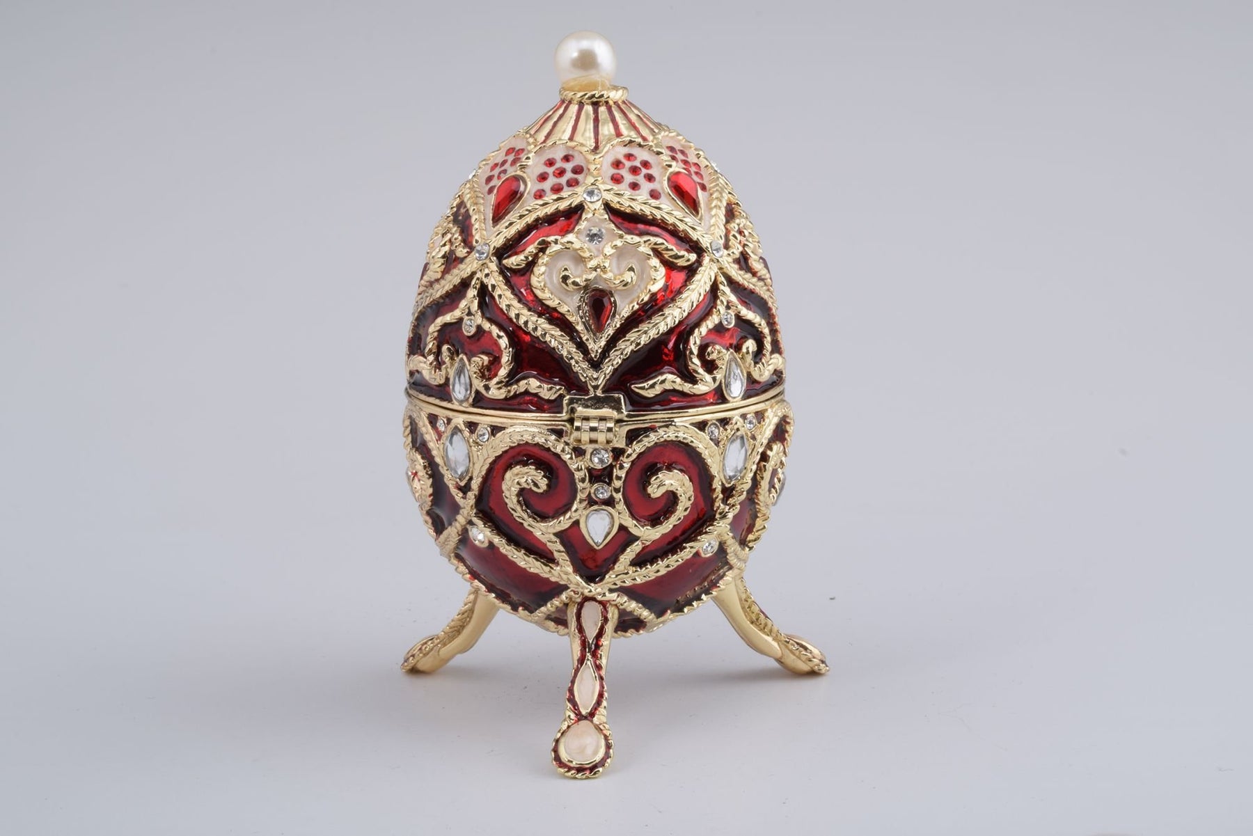 Keren Kopal Red Faberge Style Music Playing Egg