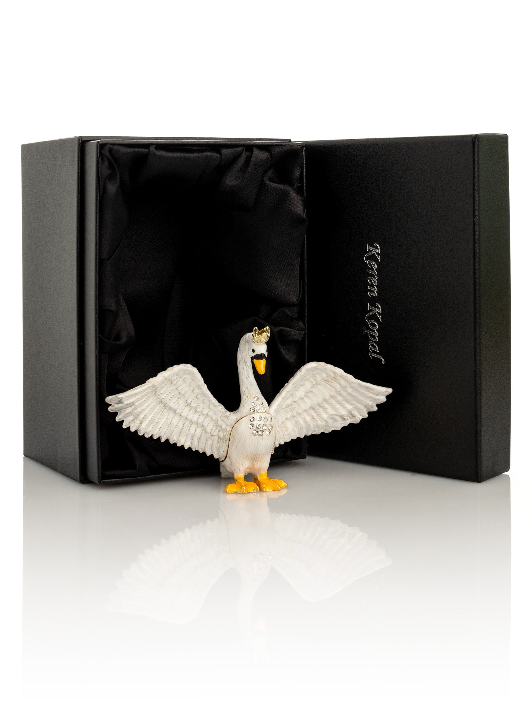 Keren Kopal White Swan Trinket Box