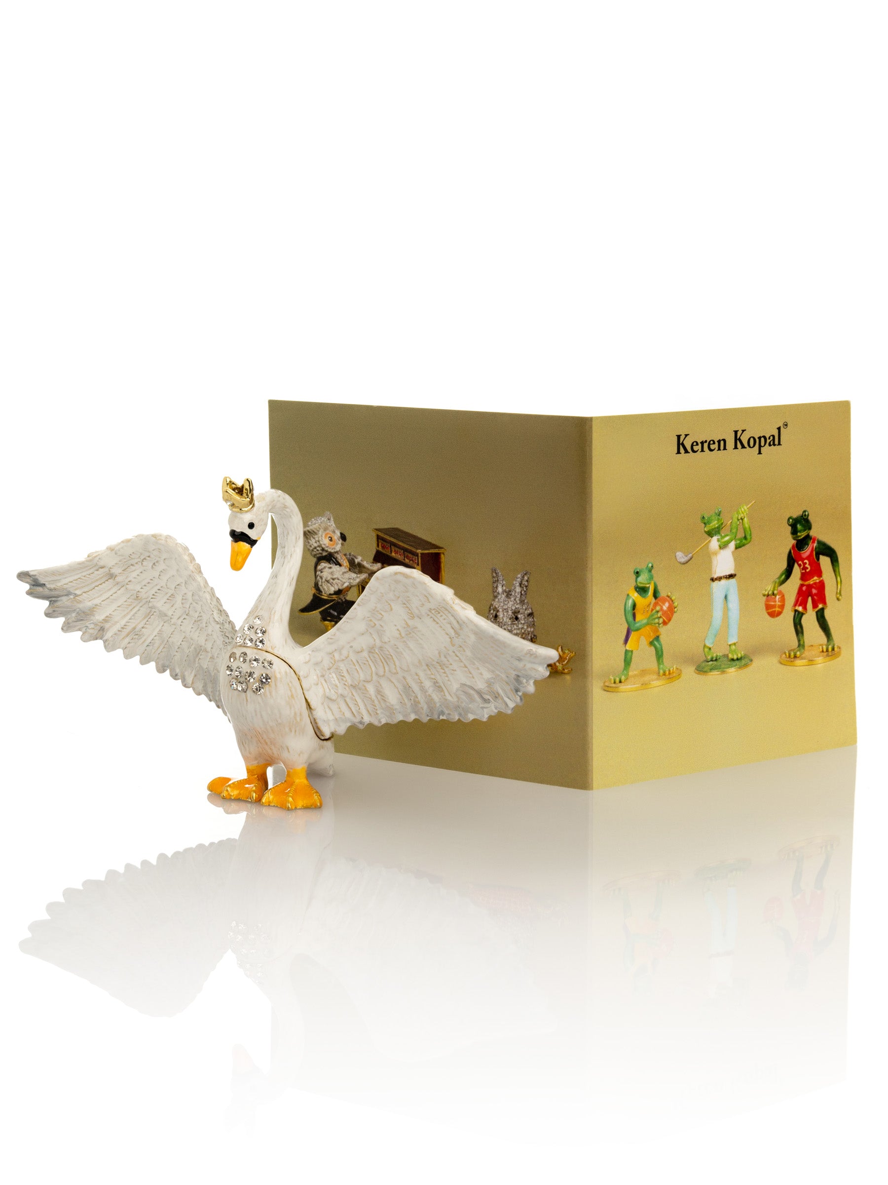 Keren Kopal White Swan Trinket Box