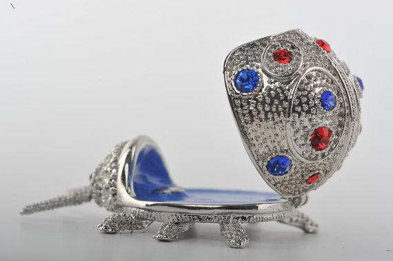 Keren Kopal Silver Beetle with Red & Blue Spots