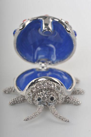 Keren Kopal Silver Beetle with Red & Blue Spots