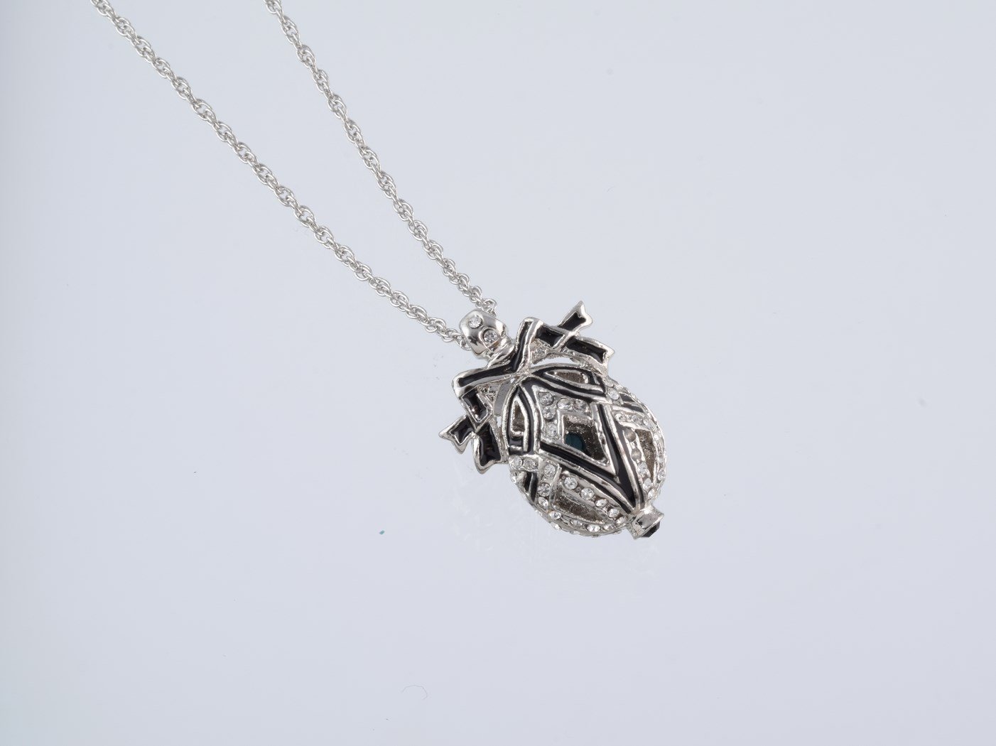 Keren Kopal Silver & Black Egg Pendant Necklace