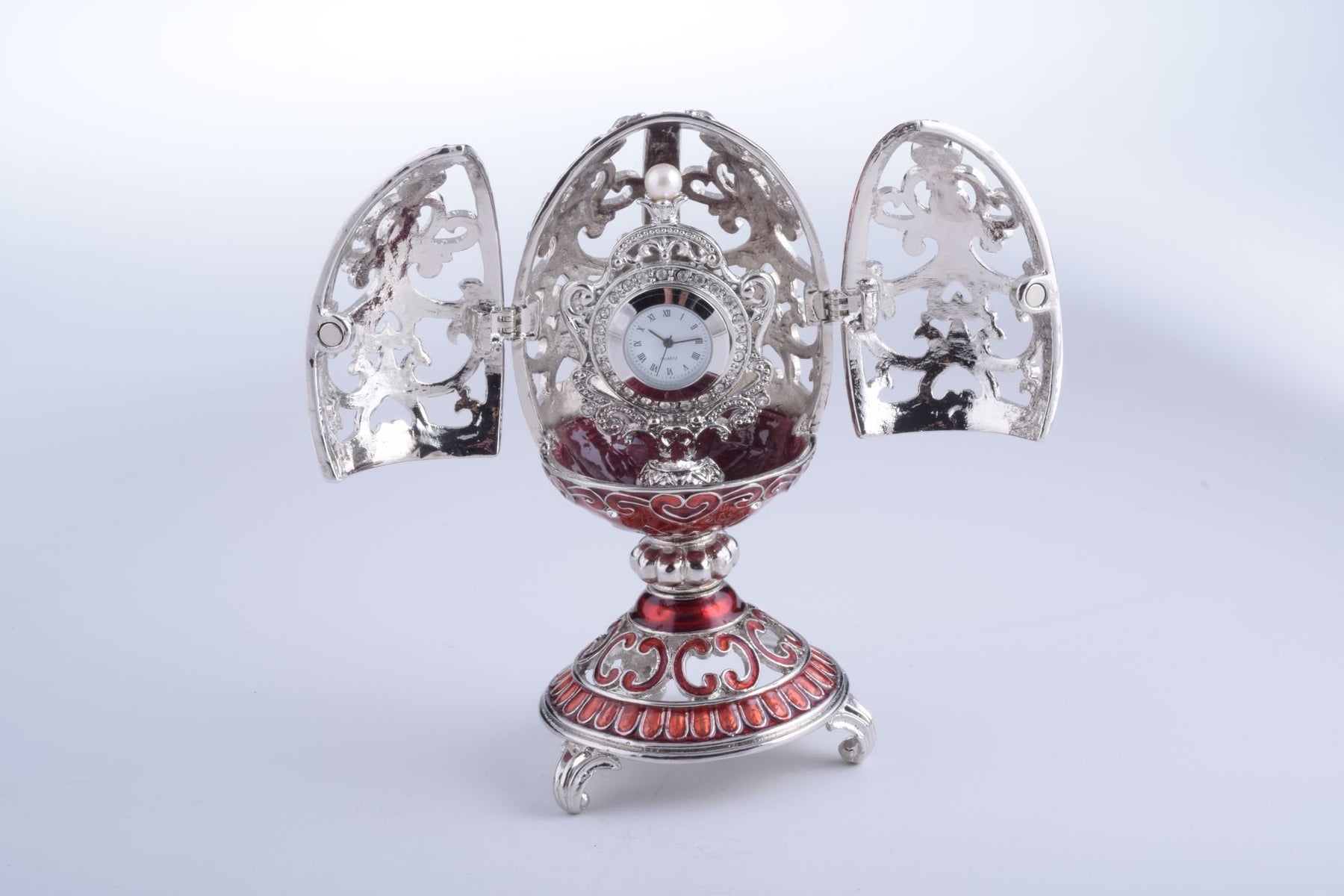 Keren Kopal Silver & Red Faberge Egg