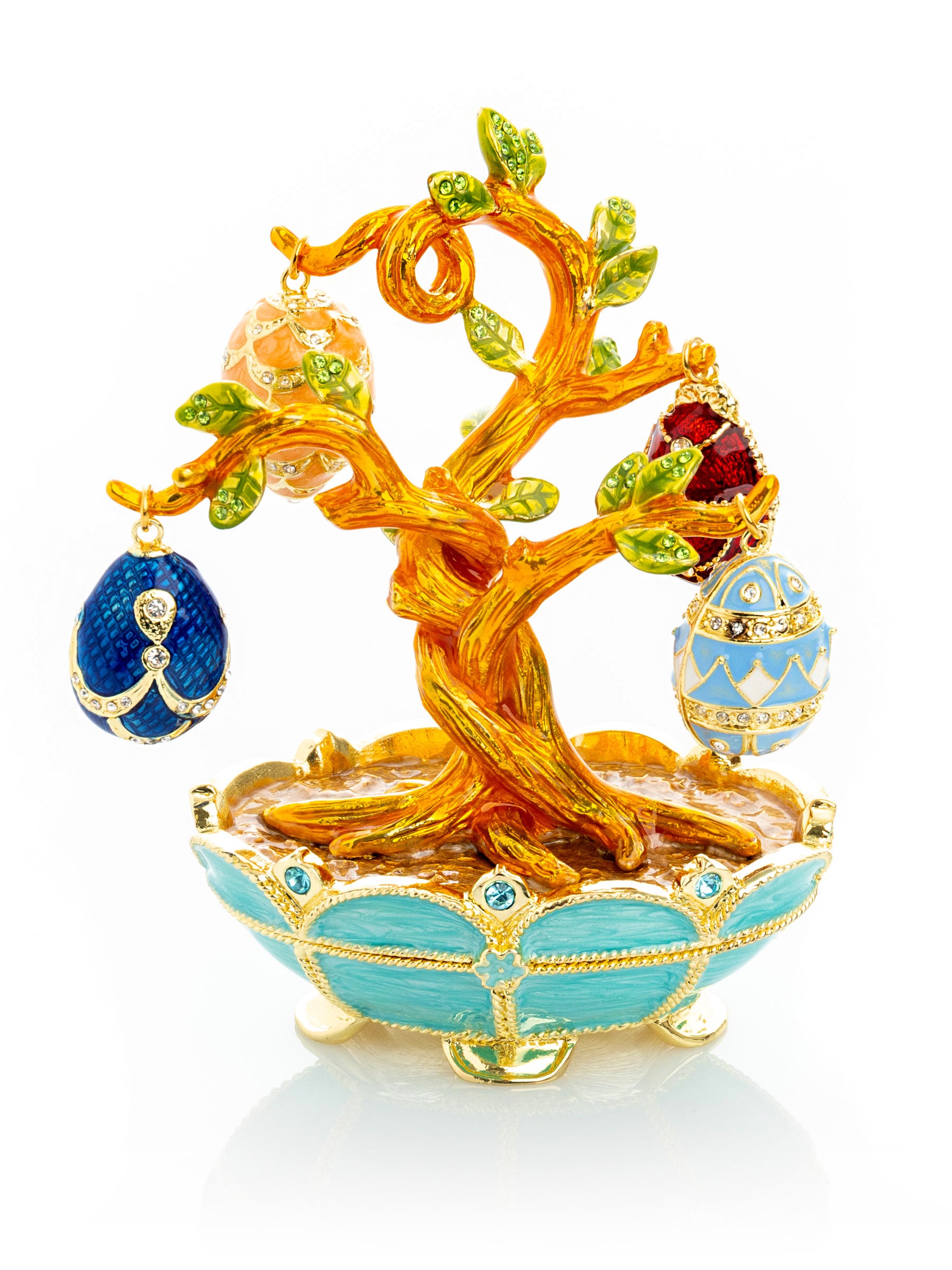 Keren Kopal Faberge Egg Pendant Necklaces Tree